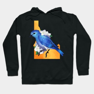 Idaho Mountain Bluebird and Syringas Hoodie